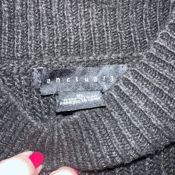 Sanctuary Cable Knit Mock Neck Sweater Size XL - Picture 4 of 7